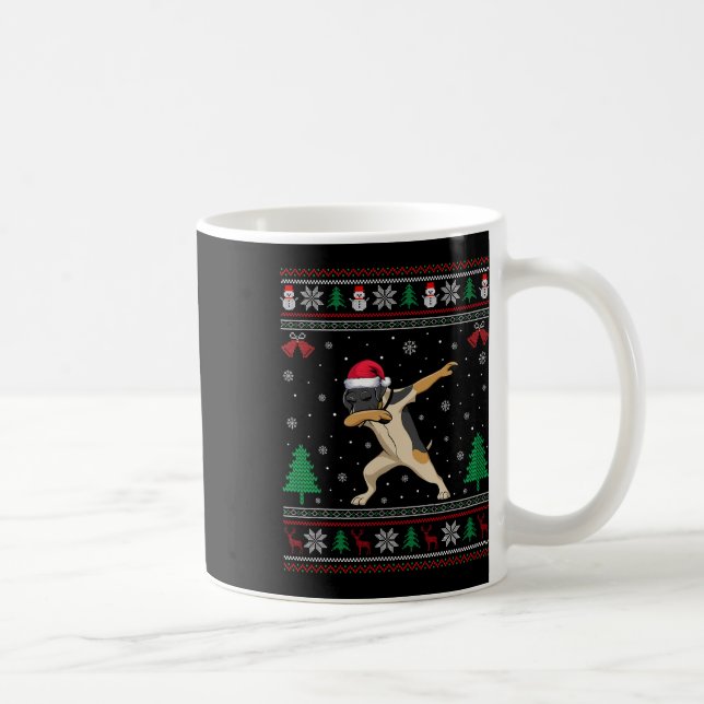 Dabbing German Shorthaired Pointer Dog Santa Hat C Coffee Mug (Right)