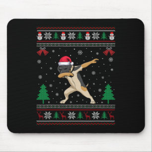 Dabbing German Shorthaired Pointer Dog Santa Hat C Mouse Pad