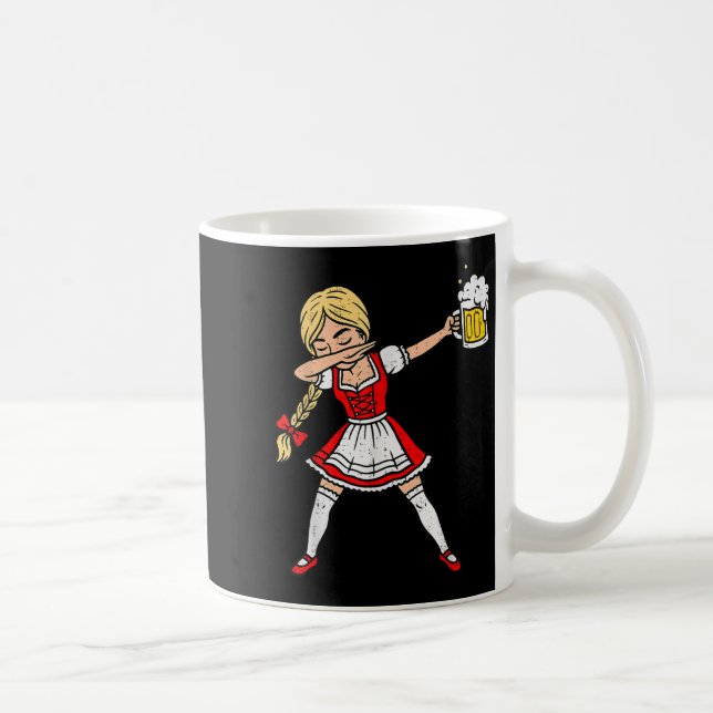 Dabbing German Women Lederhosen Drinking Beer  Coffee Mug (Right)