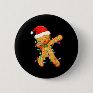 Dabbing Gingerbread Christmas  6 Cm Round Badge