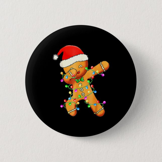 Dabbing Gingerbread Christmas  6 Cm Round Badge (Front)