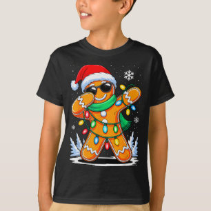 Dabbing Gingerbread Christmas Boys Girls Kids Funn T-Shirt