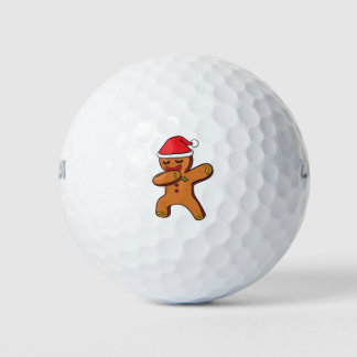Dabbing gingerbread man baking christmas santa cla golf balls