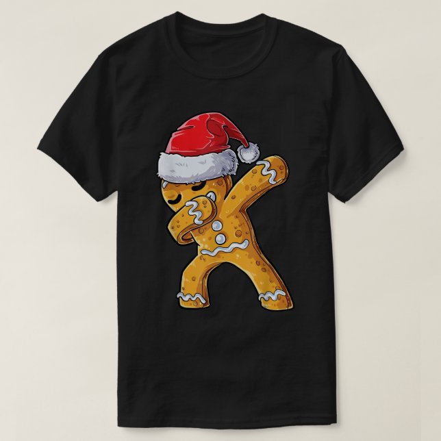 Dabbing Gingerbread Man Funny Christmas Design T-Shirt (Design Front)