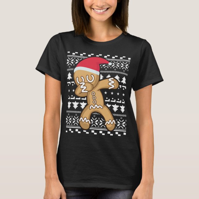 Dabbing Gingerbread Man Ugly Christmas Sweater (Front)