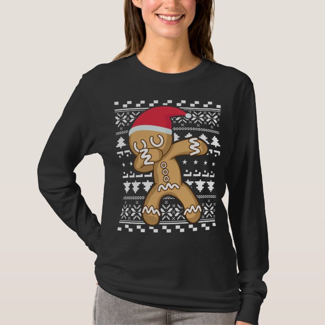 Dabbing Gingerbread Man Ugly Christmas Sweater (Front)