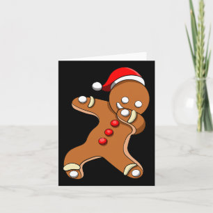 Dabbing Gingerbread Man Xmas Summer Boy Christmas Card