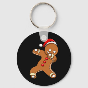 Dabbing Gingerbread Man Xmas Summer Boy Christmas Key Ring