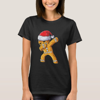 Dabbing Gingerbread Santa Christmas Boys Men Xmas  T-Shirt