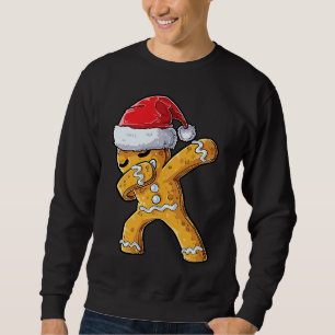 Dabbing Gingerbread Santa Christmas Kids Boys Xmas Sweatshirt
