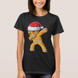 Dabbing Gingerbread Santa Christmas Kids Boys Xmas T-Shirt