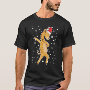Dabbing Giraffe Santa Hat Christmas Zoo Animals Da T-Shirt