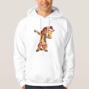 Dabbing Giraffe Santa T Shirt Christmas Kids Boys 