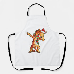 Dabbing Giraffe Santa T Shirt Christmas Kids Boys Apron