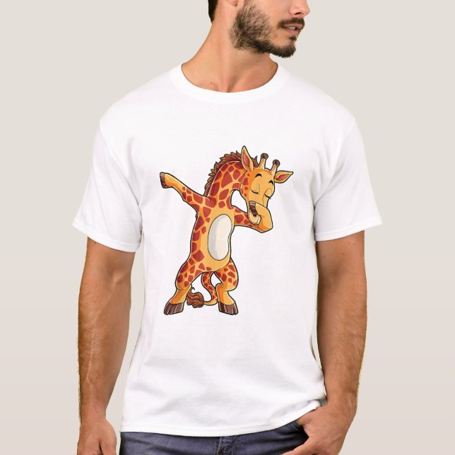 Dabbing Giraffe T shirt Giraffes Funny Dab Dance T (Front)