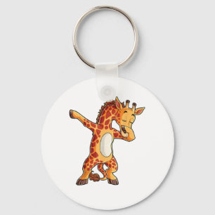 Dabbing Giraffe T shirt Giraffes Funny Dab Dance T Key Ring