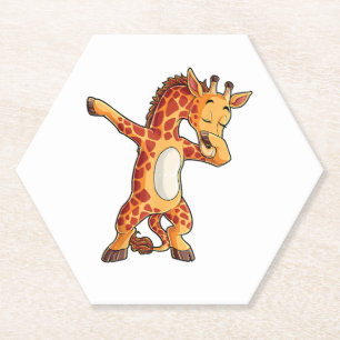Dabbing Giraffe T shirt Giraffes Funny Dab Dance T Paper Coaster