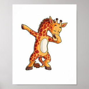 Dabbing Giraffe T shirt Giraffes Funny Dab Dance T Poster