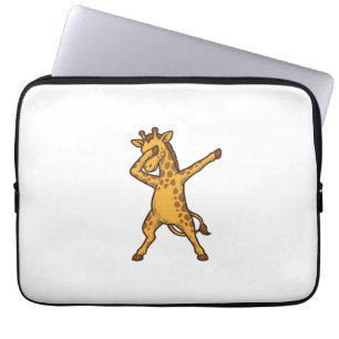Dabbing Giraffe Vintage Engraving T-Shirt Design_1 Laptop Sleeve