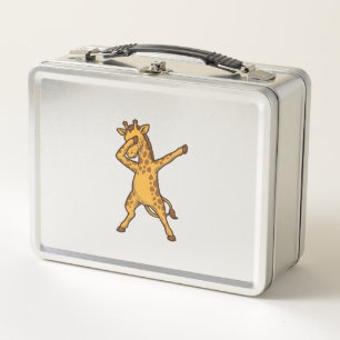 Dabbing Giraffe Vintage Engraving T-Shirt Design_1 Metal Lunch Box
