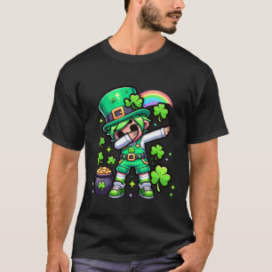 Dabbing Girl Leprechaun St. Patricks Day Rainbow C T-Shirt