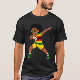 Dabbing Girl Zimbabweans Zimbabwe Flag Kids Dab Da T-Shirt