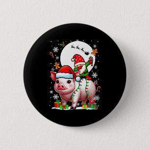 Dabbing Gnome On G Christmas Santa Colorful Lights 6 Cm Round Badge