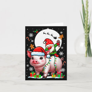 Dabbing Gnome On G Christmas Santa Colorful Lights Card
