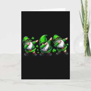 Dabbing Gnomes St. Patricks Day Irish Jig Celebrat Card