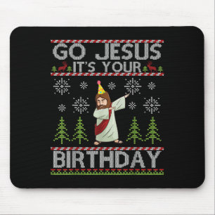 Dabbing Go Jesus It's Your Birthday Merry Christma Mouse Pad