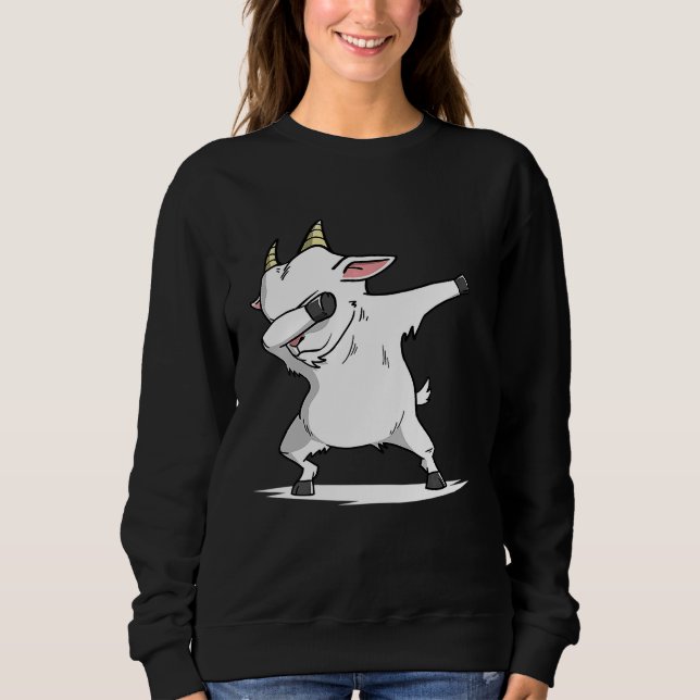 Dabbing Goat  Dab Dance Farm Pet Gif Sweatshirt (Front)