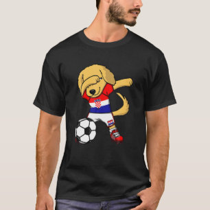 Dabbing Golden Retriever Croatia Soccer Fans Jerse T-Shirt