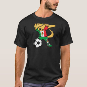Dabbing Golden Retriever Mexico Soccer Fans Jersey T-Shirt