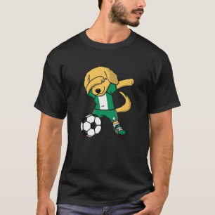 Dabbing Golden Retriever Nigeria Soccer Fans Jerse T-Shirt