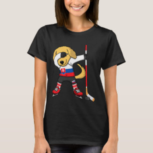 Dabbing Golden Retriever Slovakia Ice Hockey Fans T-Shirt