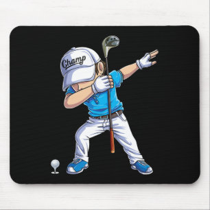 Dabbing Golf Player Golfer Golfing Funny Kids Boys Mouse Pad