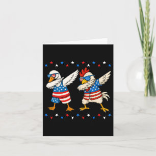 Dabbing Goose Chicken Funny 4th Of July Men Women Card