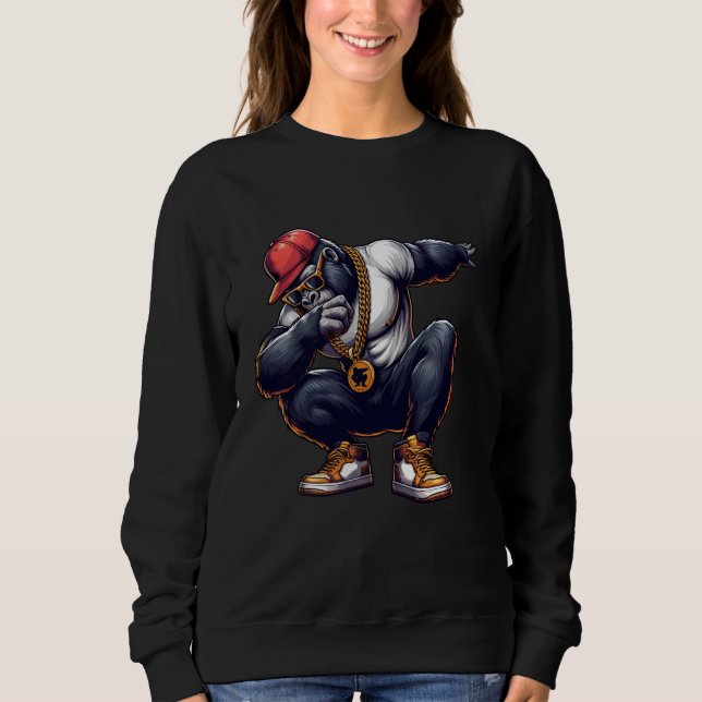 Dabbing Gorilla Funny gorilla Dab Dance Boys Girls Sweatshirt (Front)