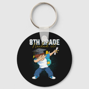 Dabbing Graduation Cl Of 2025 Boy 8th Grade Nailed Key Ring