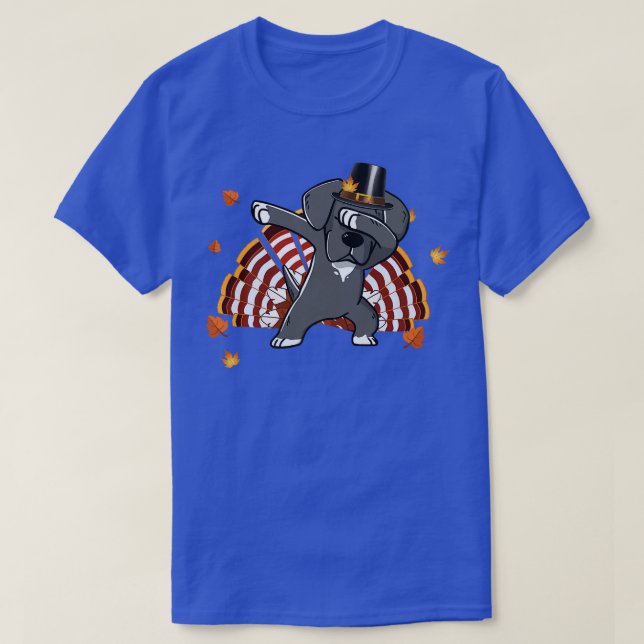 Dabbing Great Dane Thanksgiving Day Dog Pilgrim Bo T-Shirt (Design Front)