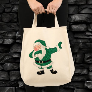 Dabbing Green Santa Claus   Fun Holiday XMAS Humou Tote Bag