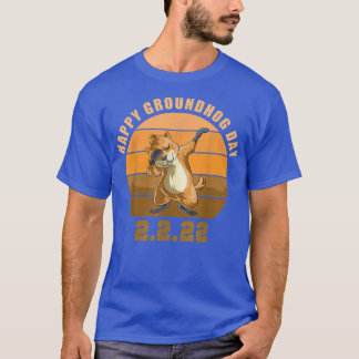 Dabbing Groundhog Lovers, Retro Happy Groundhog Da T-Shirt