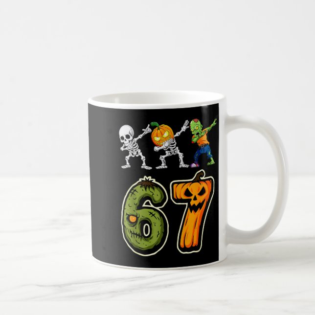 Dabbing Halloween Boys Six Seven 67 Meme Funny Kid Coffee Mug (Right)