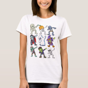 Dabbing Halloween Boys Skeleton Zombie Mummy T-Shirt