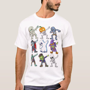 Dabbing Halloween Boys Skeleton Zombie Mummy T-Shirt