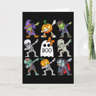 Dabbing Halloween Boys Skeleton Zombie Pumpkin Uni Card