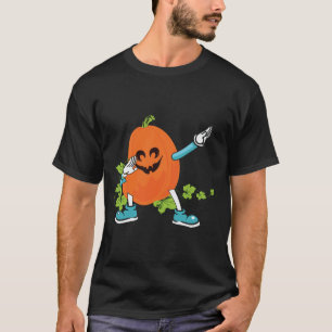 Dabbing Halloween Boys Skeleton Zombie Scary Pump T-Shirt