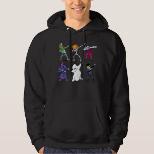 Dabbing Halloween Boys Skeleton Zombie Scary Pumpk Hoodie