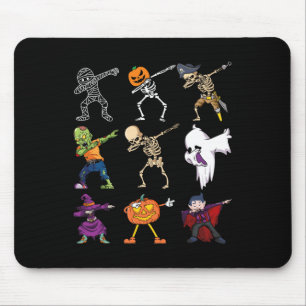 Dabbing Halloween Boys Skeleton Zombie Scary Pumpk Mouse Pad