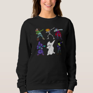 Dabbing Halloween Boys Skeleton Zombie Scary Pumpk Sweatshirt